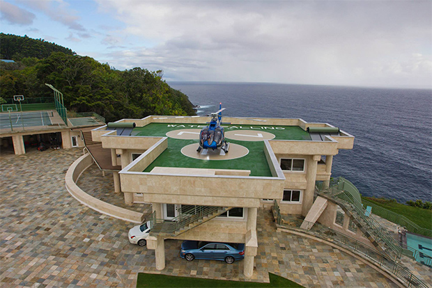 water falling state helipad