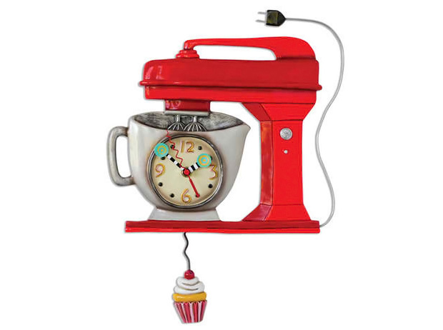 Whimsical Vintage Retro Style Red Mixer Clock