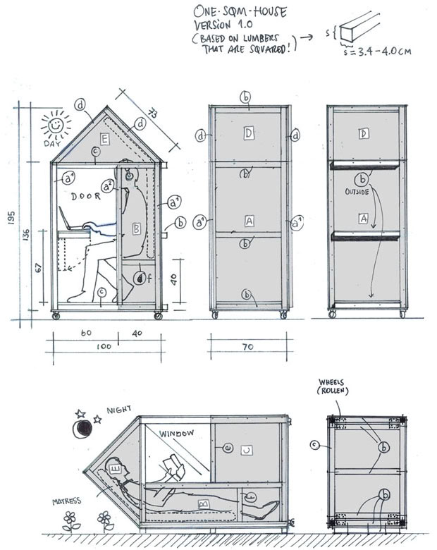 One Sq. M. House