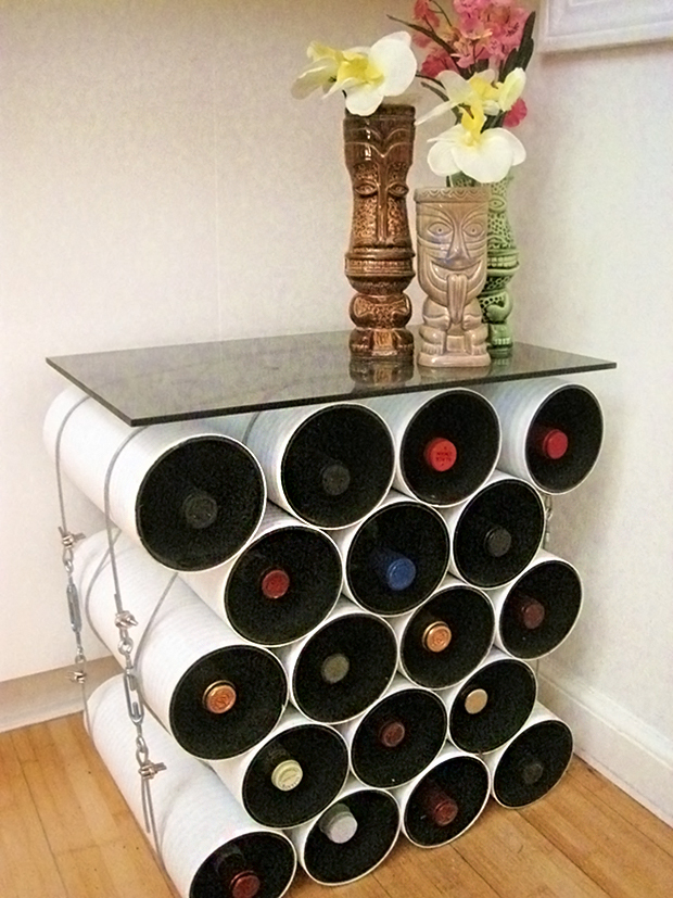 DIY Pipe Wine Storage Table