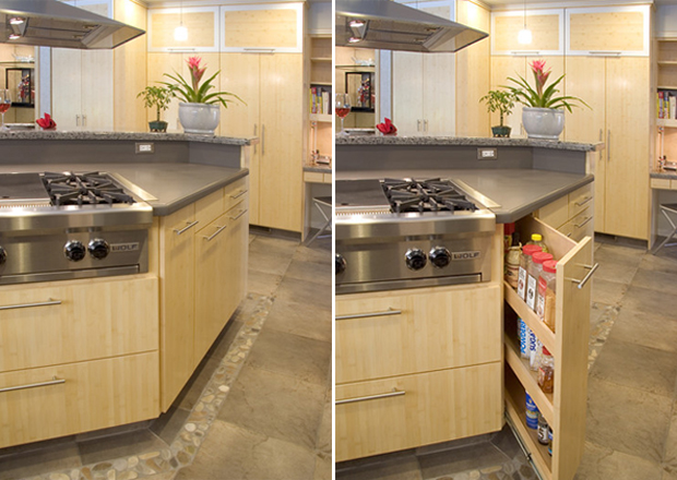 Modern Kitchen Corner Storage in San Francisco