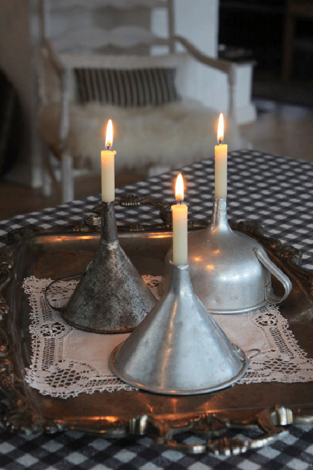 funnel candlestick holders