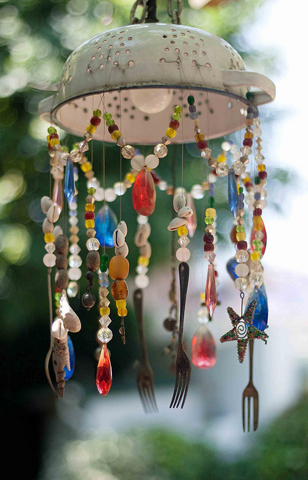 Kitchen Items Repurposed Chandelier