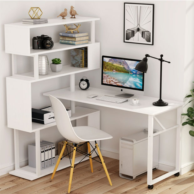 L-Shaped Rotating Desk