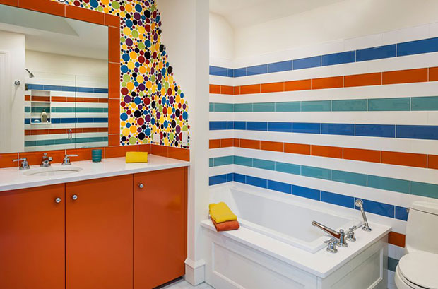 Multi-Graphics Bathroom Tile Ideas