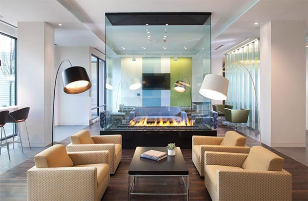 Glass Fireplace