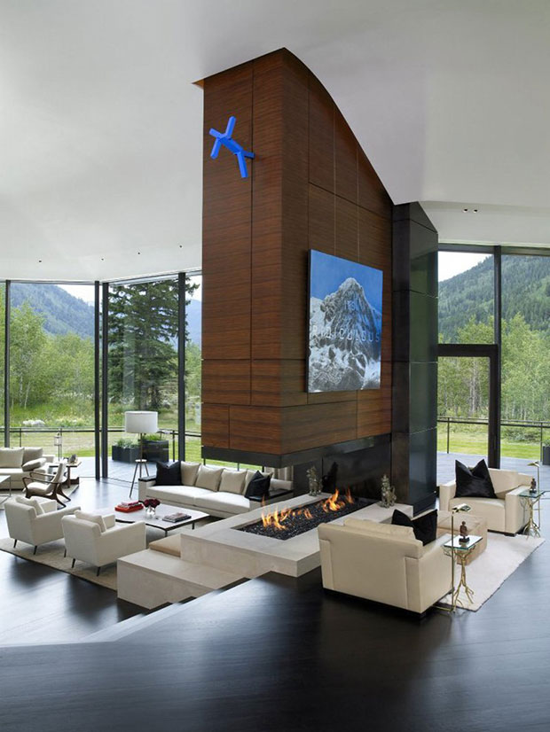 Double-Sided Fireplace