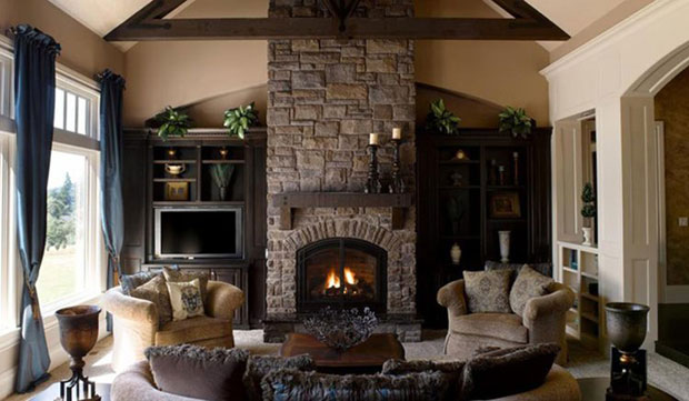 Stone Fireplace