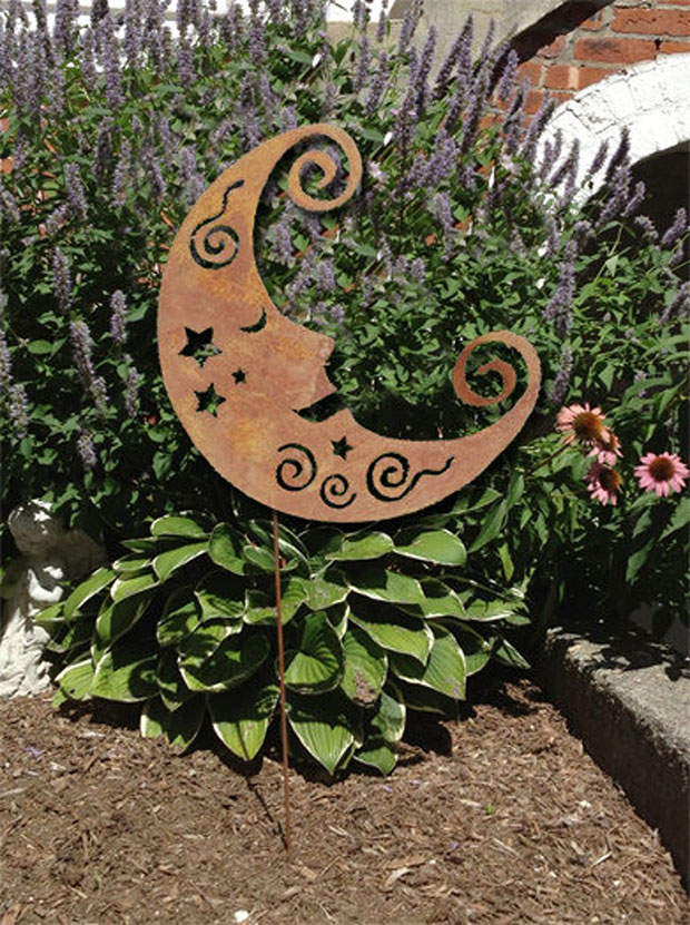 Crescent Moon Eclectic Garden Sculptures