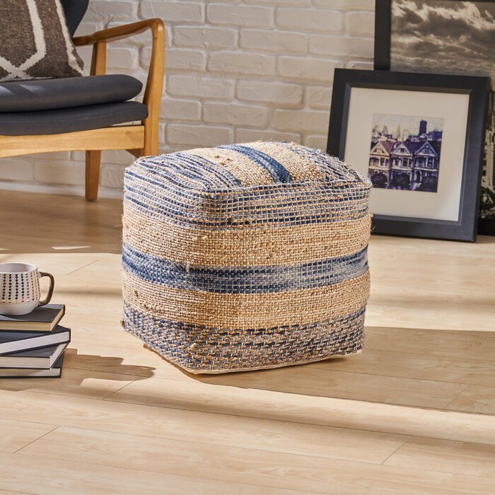 Bartow Striped Pouf Ottoman