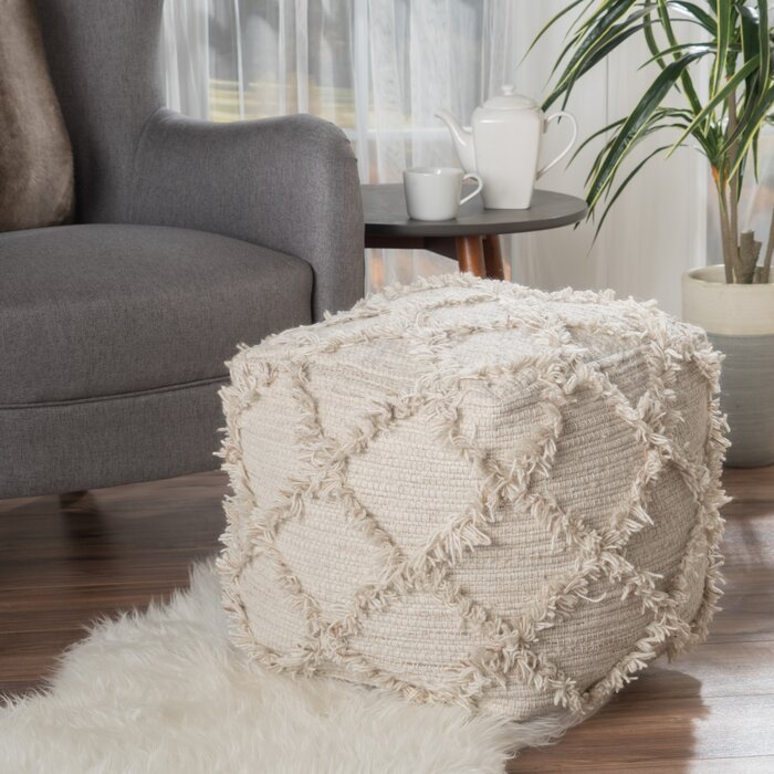 Siegel Geometric Pouf Ottoman