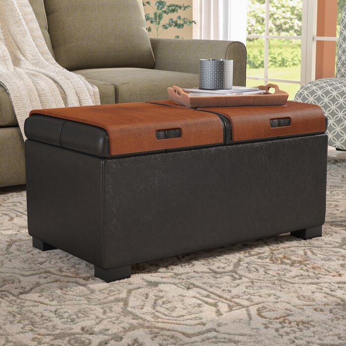 Thelonius Faux Leather Cocktail Ottoman