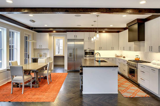 Industrial Farmhouse White Kitchen Cabinets