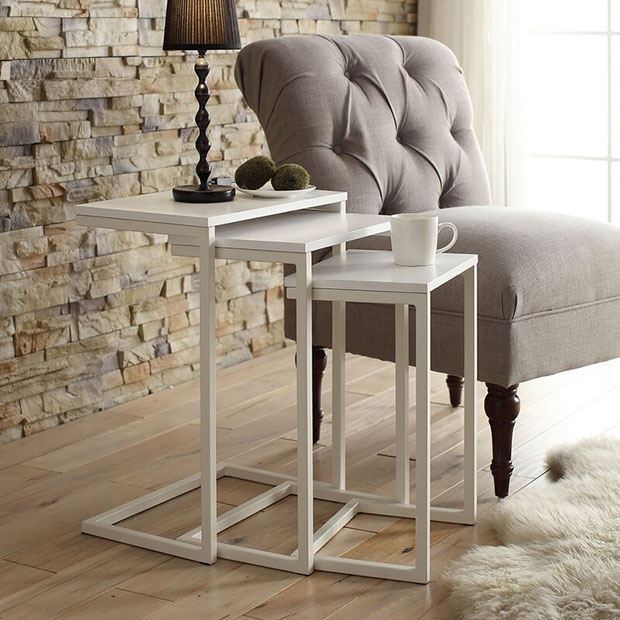 Vikki Solid Wood C Table Nesting Tables