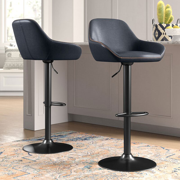 Thibodeaux Swivel Adjustable Height Bar Stool