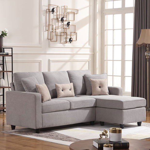 Campbelltown Wide Reversible Sofa & Chaise with Ottoman