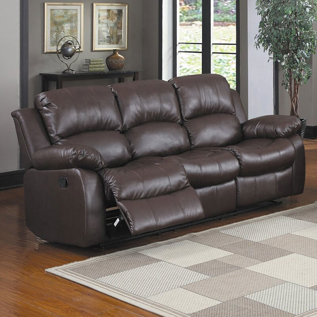 Mccubbin Leather Match Pillow Top Arm Reclining Sofa