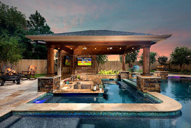 65 Relaxing Swimming Pool Bar Designs for Fun-Lovers - Viral Homes