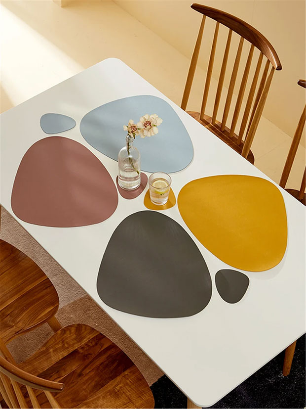 Oval PU leather placemats