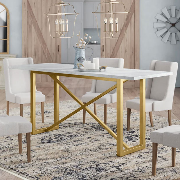 Brookby Place 86.5'' Trestle Dining Table