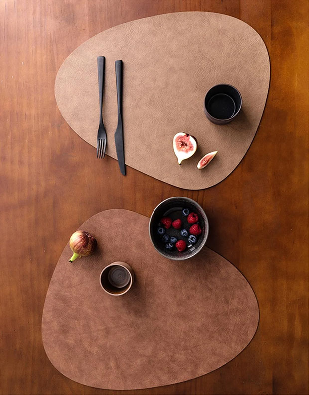 Faux leather placemat