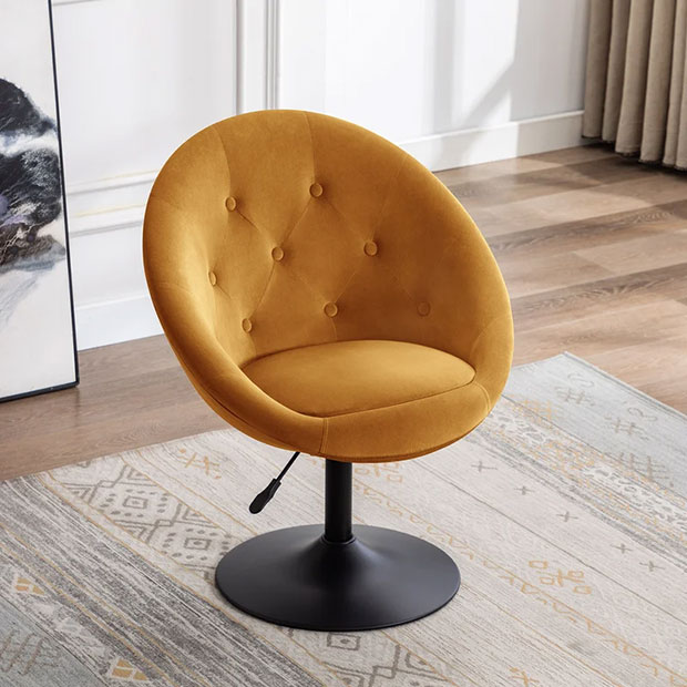 Giunta Wide Tufted Velvet Swivel Barrel Chair