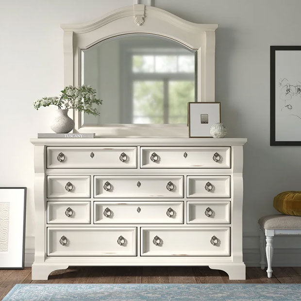 Nott 10 Drawer W Dresser with Mirror