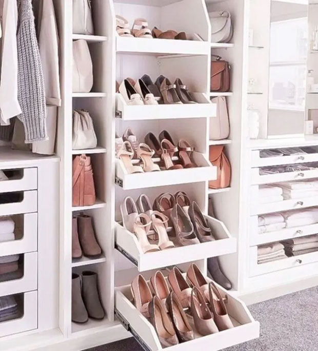 Slide Out Shoe Storage