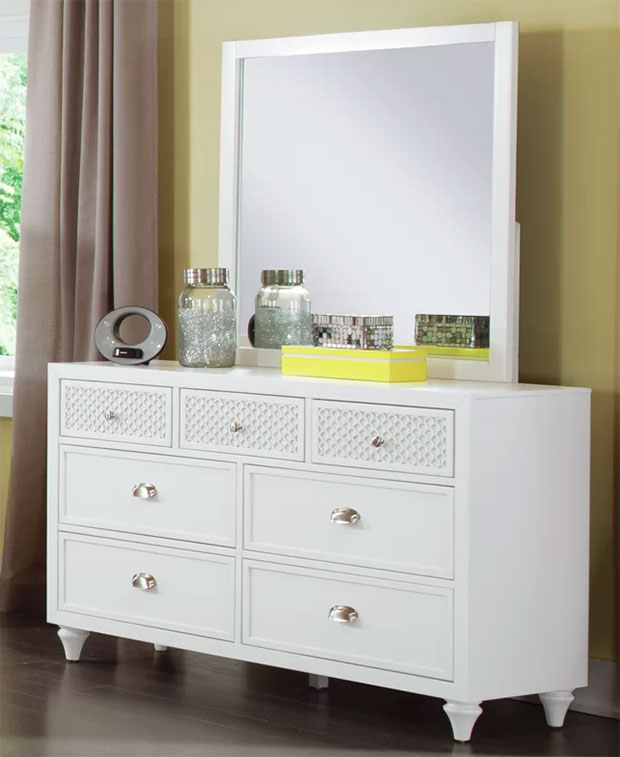 Amanda Drawer W Double Dresser with Mirror