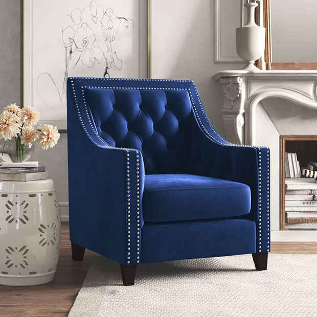 Pearson Wide Tufted Velvet Armchair