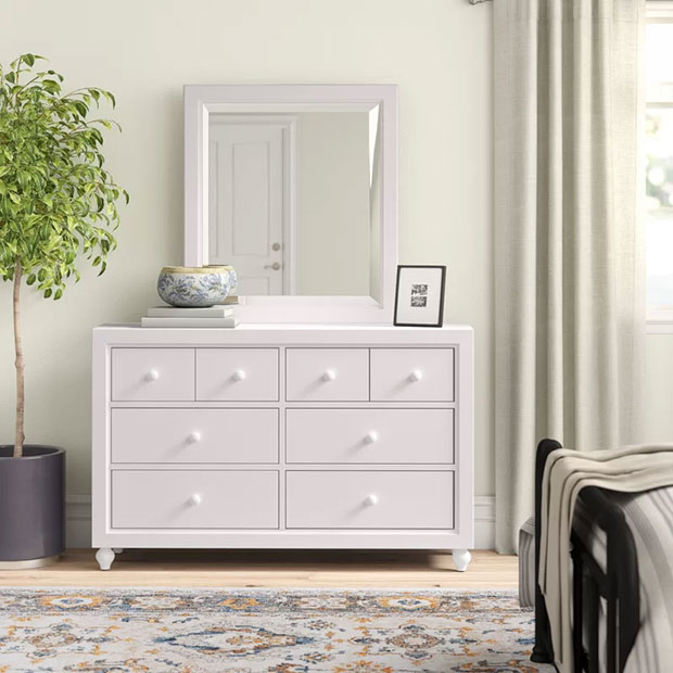 Kennell Drawer W Double Dresser with Mirror
